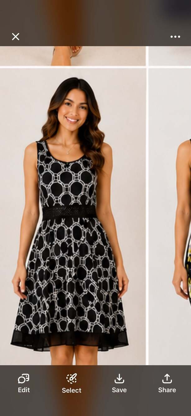JOINUS Sleeveless Geometric Circle Print Dress with Embellished Waist and Tie Ba